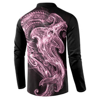 Mawhero Maori Tribal Hammershark Ghost Spirit Button Sweatshirt