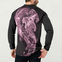Mawhero Maori Tribal Hammershark Ghost Spirit Button Sweatshirt