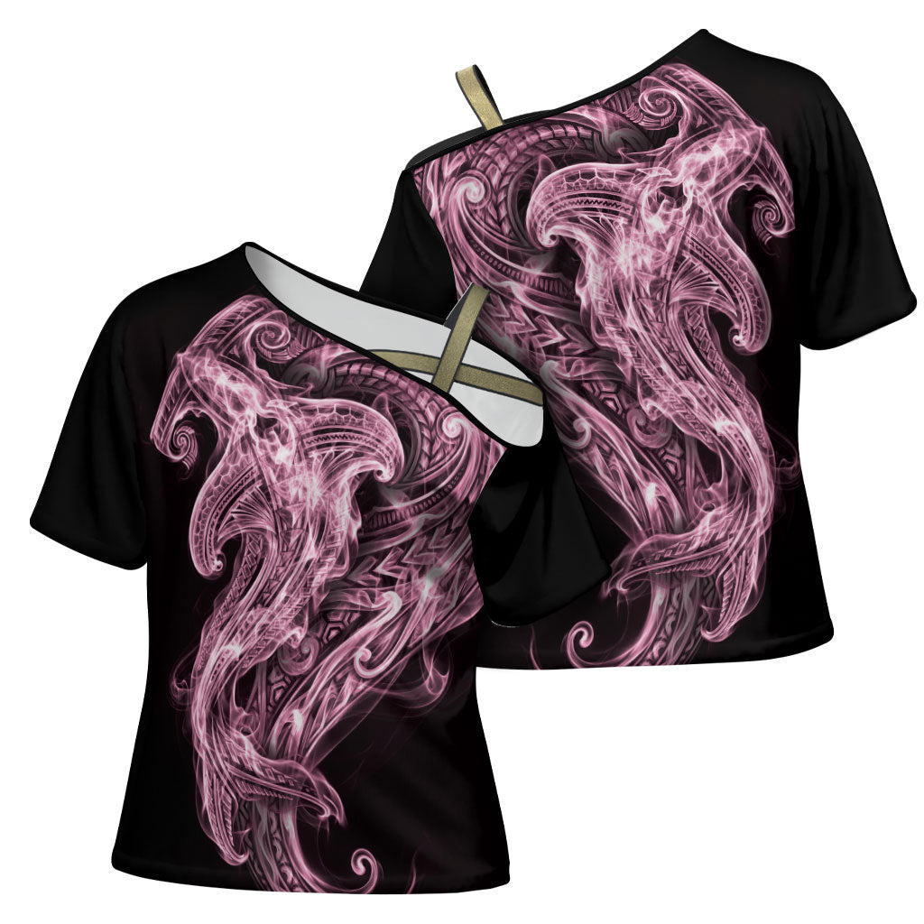 Mawhero Maori Tribal Hammershark Ghost Spirit Cross Shoulder Shirt
