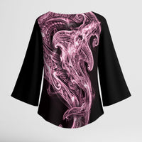Mawhero Maori Tribal Hammershark Ghost Spirit Kimono Sleeve Blouse