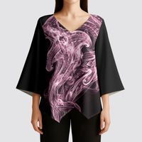 Mawhero Maori Tribal Hammershark Ghost Spirit Kimono Sleeve Blouse