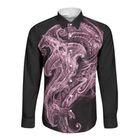 Mawhero Maori Tribal Hammershark Ghost Spirit Long Sleeve Button Shirt