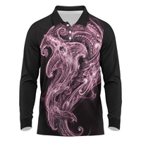 Mawhero Maori Tribal Hammershark Ghost Spirit Long Sleeve Polo Shirt