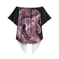 Mawhero Maori Tribal Hammershark Ghost Spirit Off Shoulder Wrap Waist Top