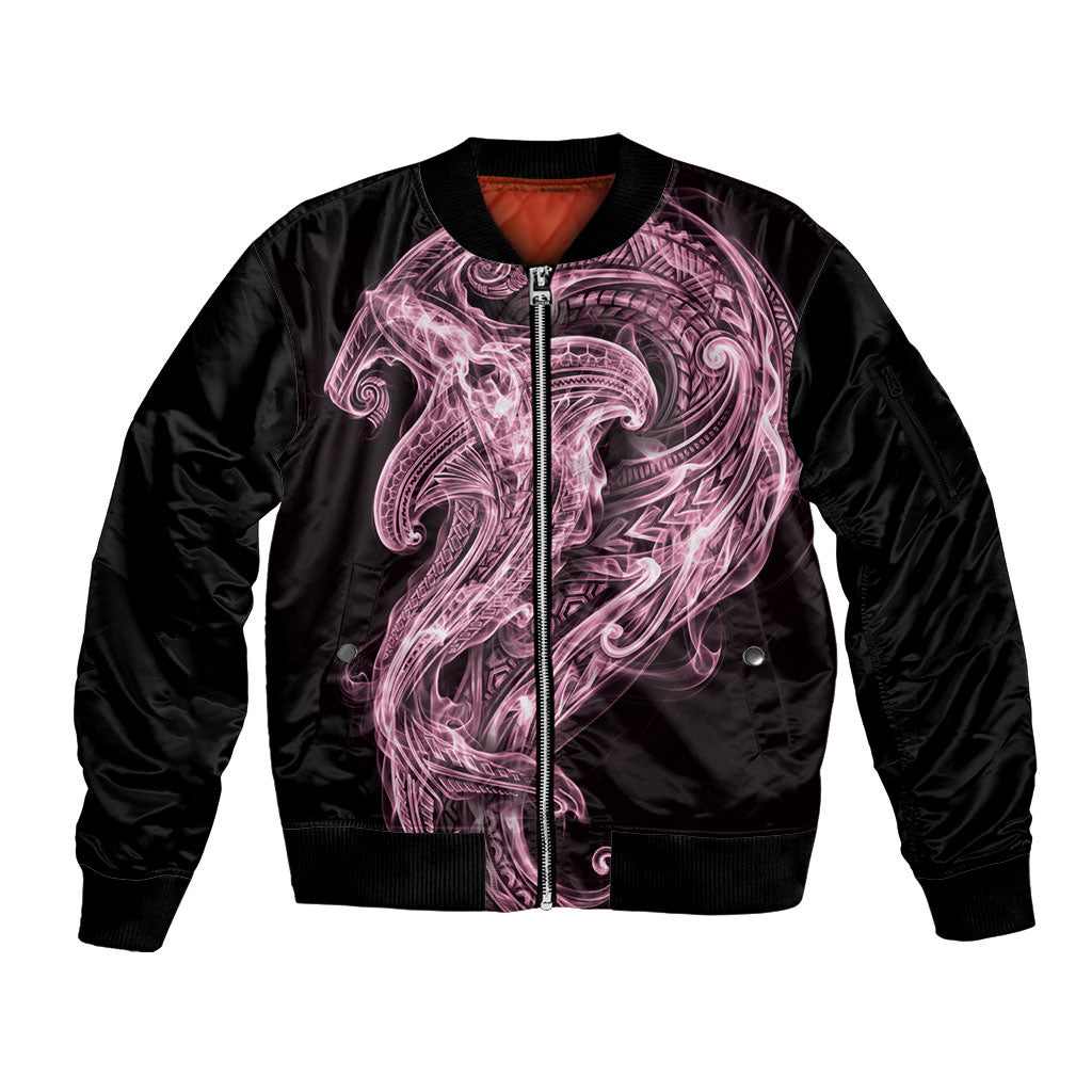 Mawhero Maori Tribal Hammershark Ghost Spirit Sleeve Zip Bomber Jacket