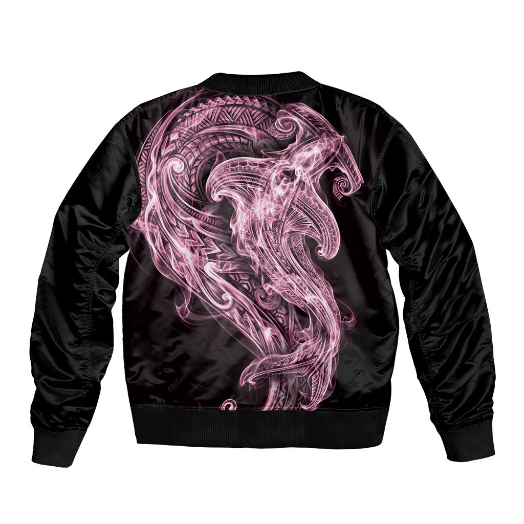 Mawhero Maori Tribal Hammershark Ghost Spirit Sleeve Zip Bomber Jacket