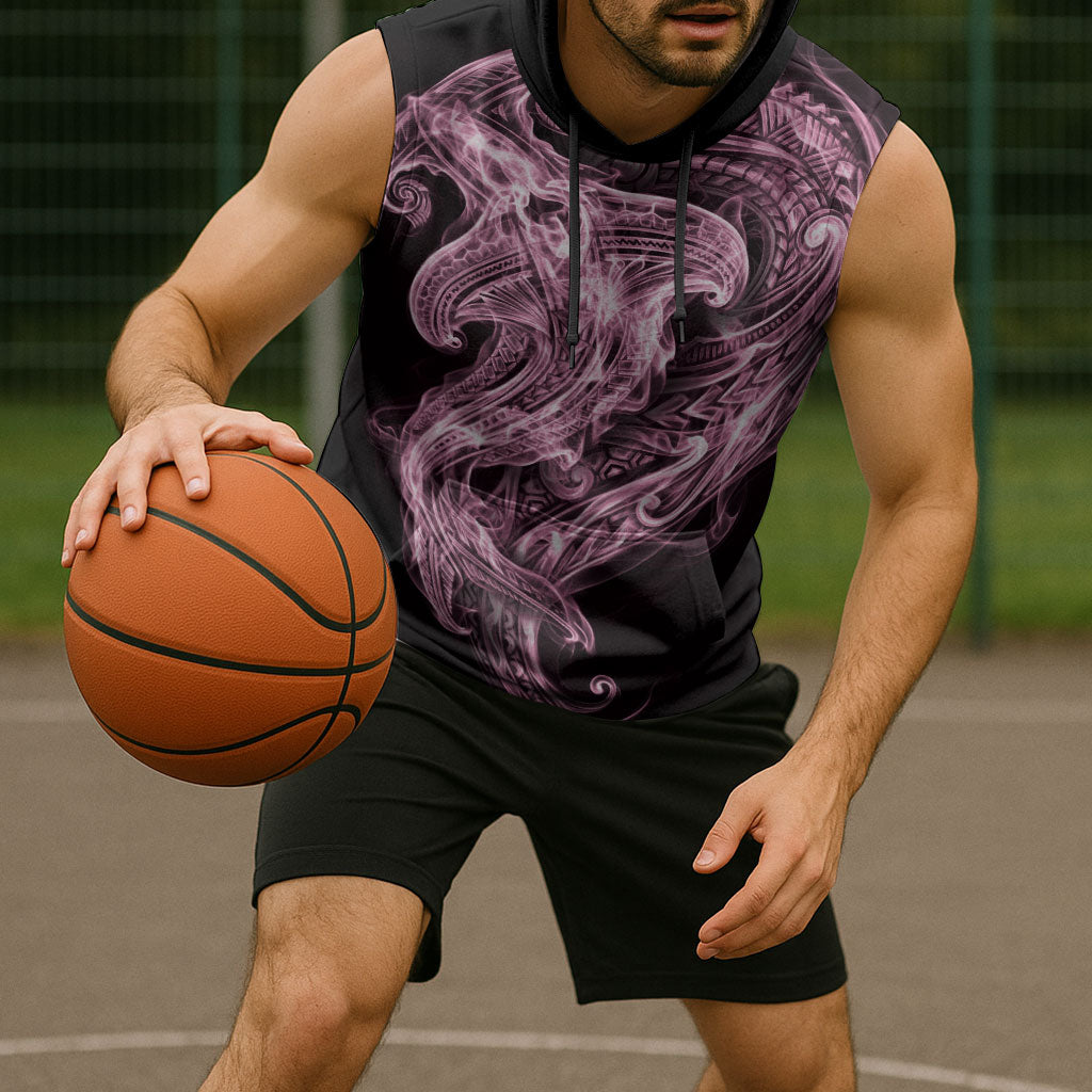 Mawhero Maori Tribal Hammershark Ghost Spirit Sleeveless Hoodie
