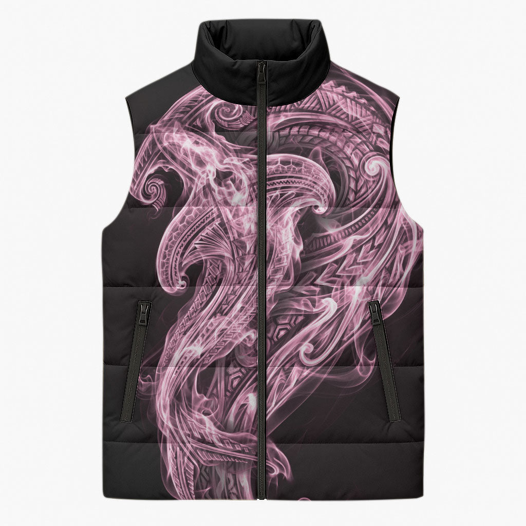 Mawhero Maori Tribal Hammershark Ghost Spirit Sleeveless Puffer Jacket