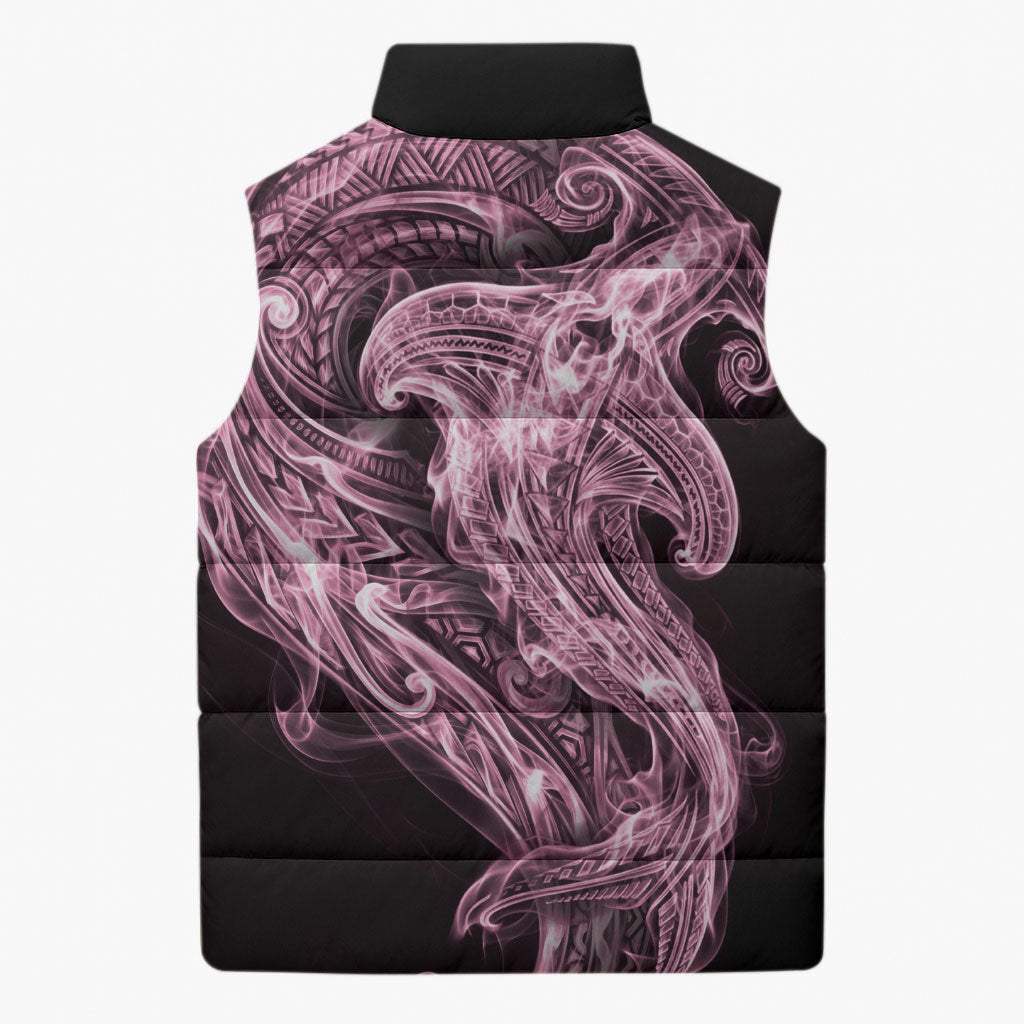 Mawhero Maori Tribal Hammershark Ghost Spirit Sleeveless Puffer Jacket
