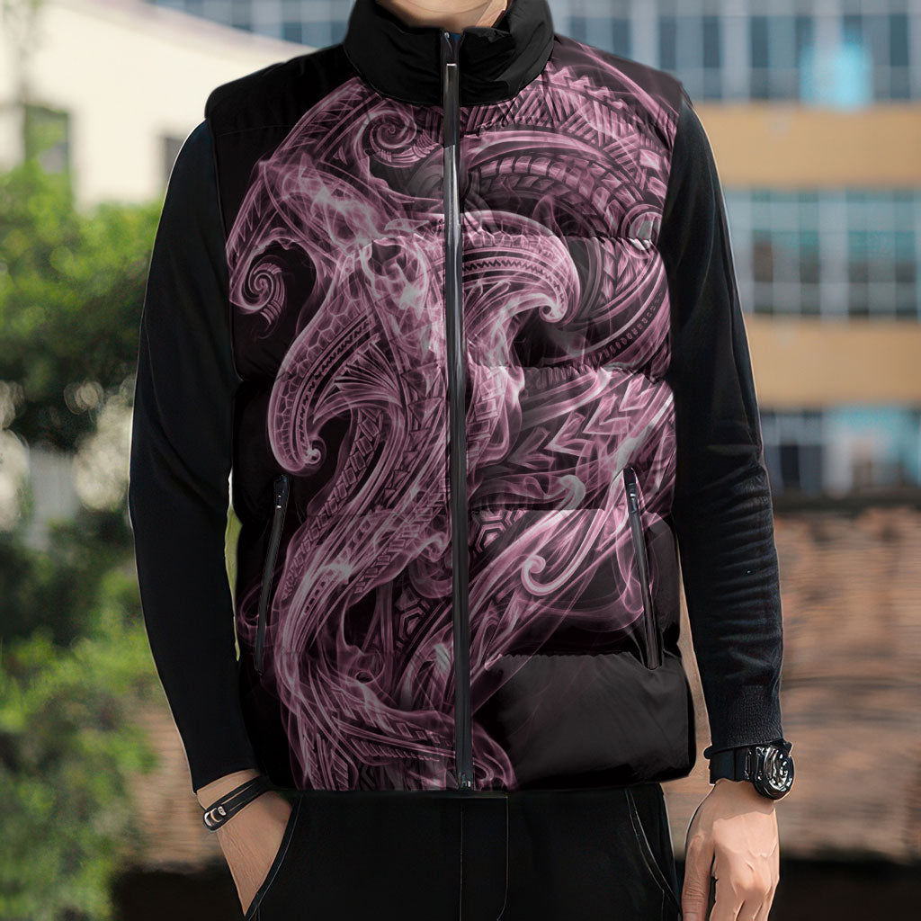 Mawhero Maori Tribal Hammershark Ghost Spirit Sleeveless Puffer Jacket