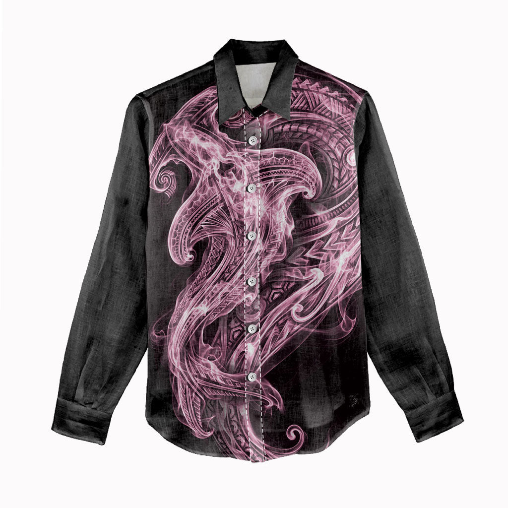 Mawhero Maori Tribal Hammershark Ghost Spirit Women Casual Shirt