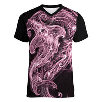 Mawhero Maori Tribal Hammershark Ghost Spirit Women V-Neck T-Shirt