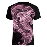 Mawhero Maori Tribal Hammershark Ghost Spirit Women V-Neck T-Shirt