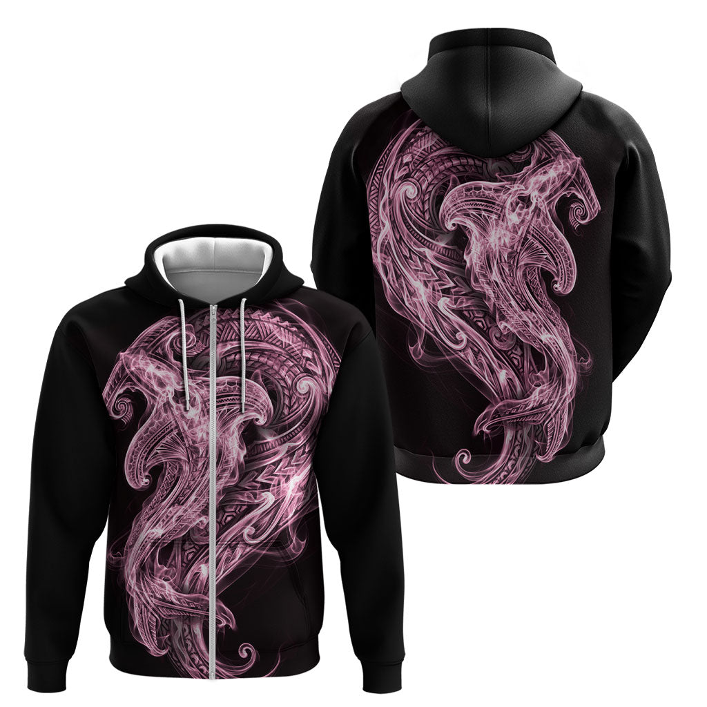 Mawhero Maori Tribal Hammershark Ghost Spirit Zip Hoodie