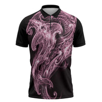 Mawhero Maori Tribal Hammershark Ghost Spirit Zipper Polo Shirt