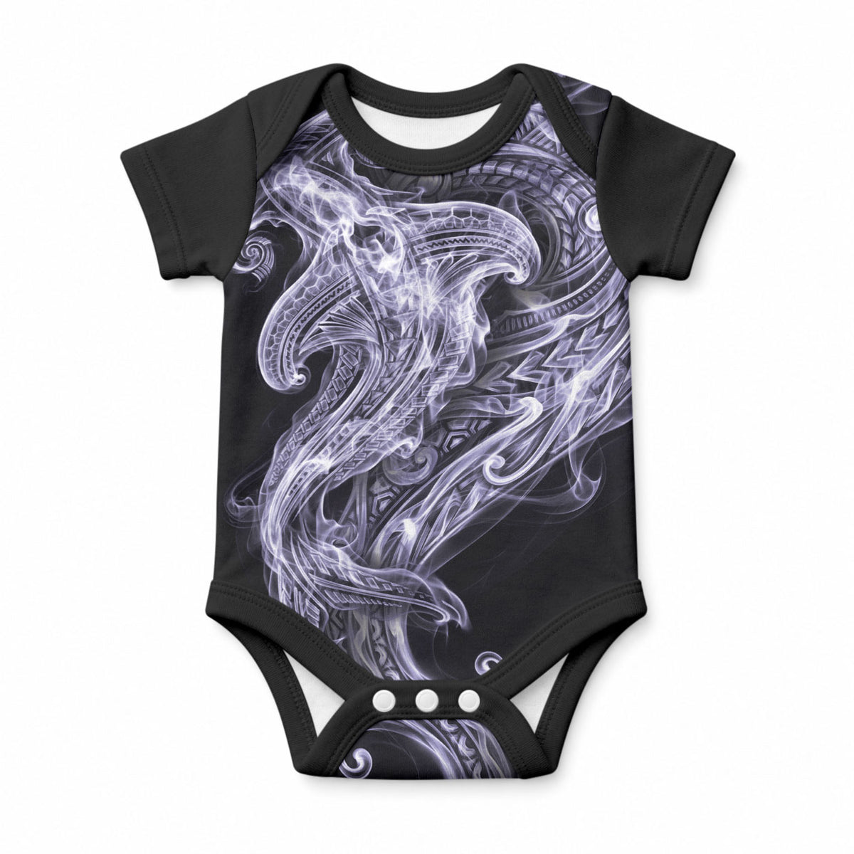 Waiporoporo Maori Tribal Hammershark Ghost Spirit Baby Onesie