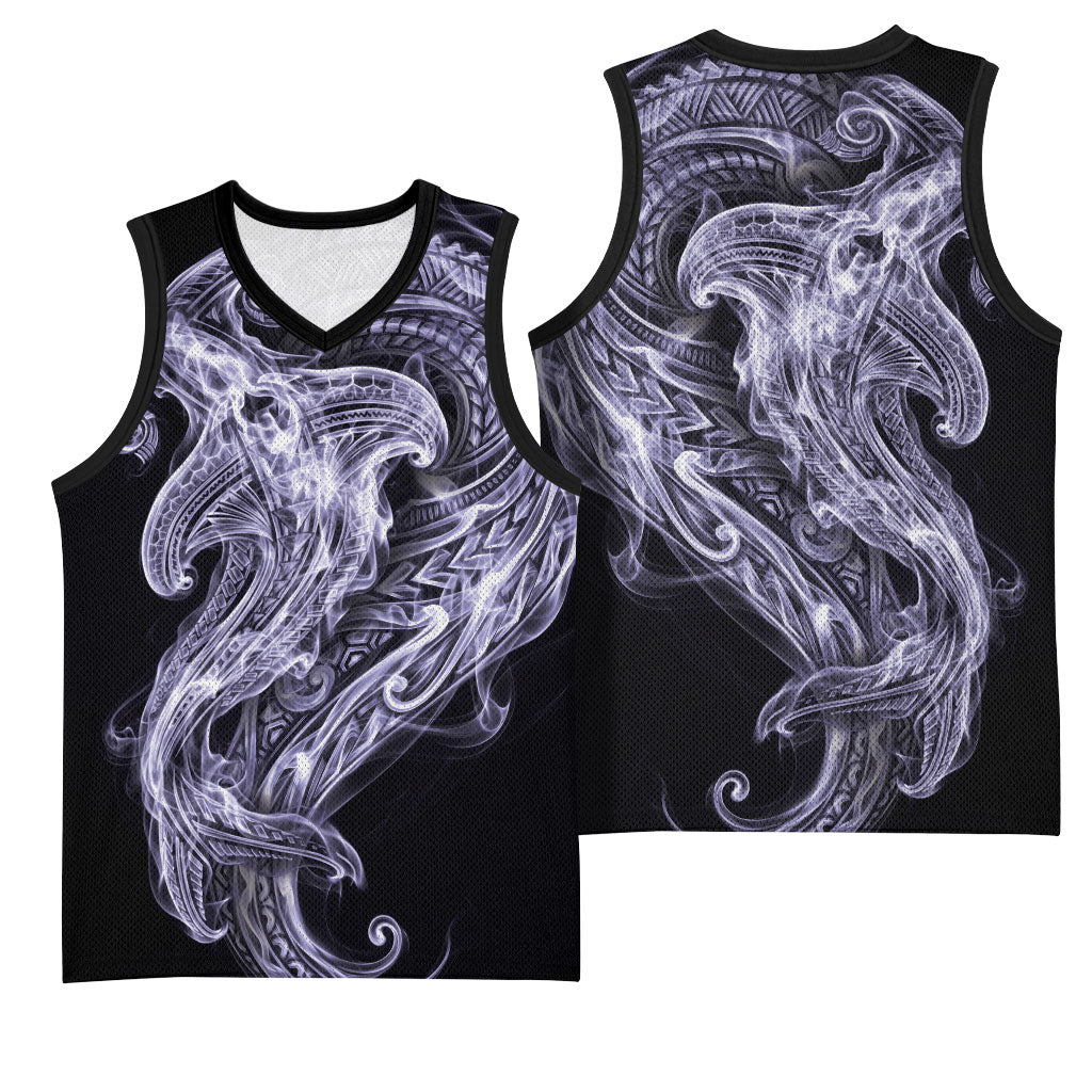 Waiporoporo Maori Tribal Hammershark Ghost Spirit Basketball Jersey