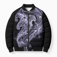 Waiporoporo Maori Tribal Hammershark Ghost Spirit Bomber Puffer Jacket