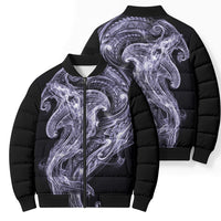 Waiporoporo Maori Tribal Hammershark Ghost Spirit Bomber Puffer Jacket