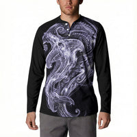 Waiporoporo Maori Tribal Hammershark Ghost Spirit Button Sweatshirt