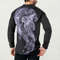 Waiporoporo Maori Tribal Hammershark Ghost Spirit Button Sweatshirt