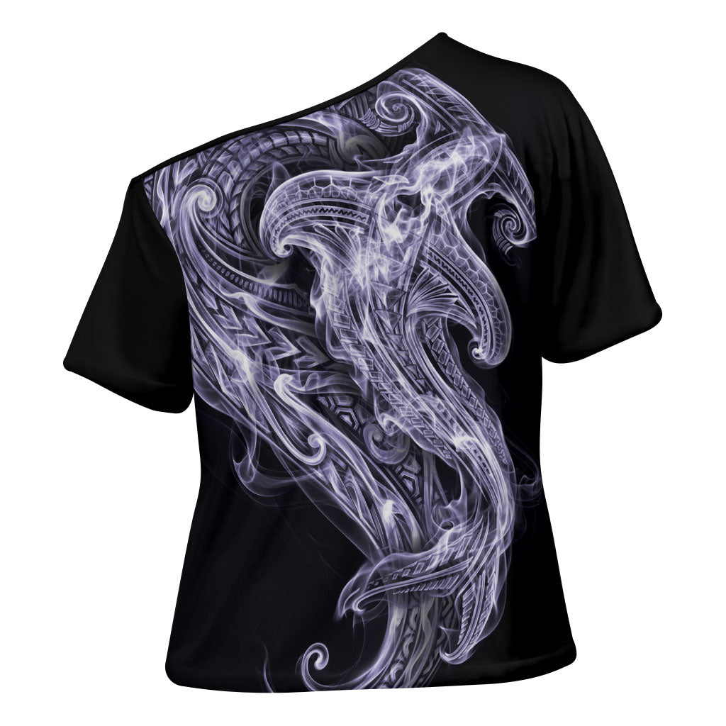 Waiporoporo Maori Tribal Hammershark Ghost Spirit Cross Shoulder Shirt
