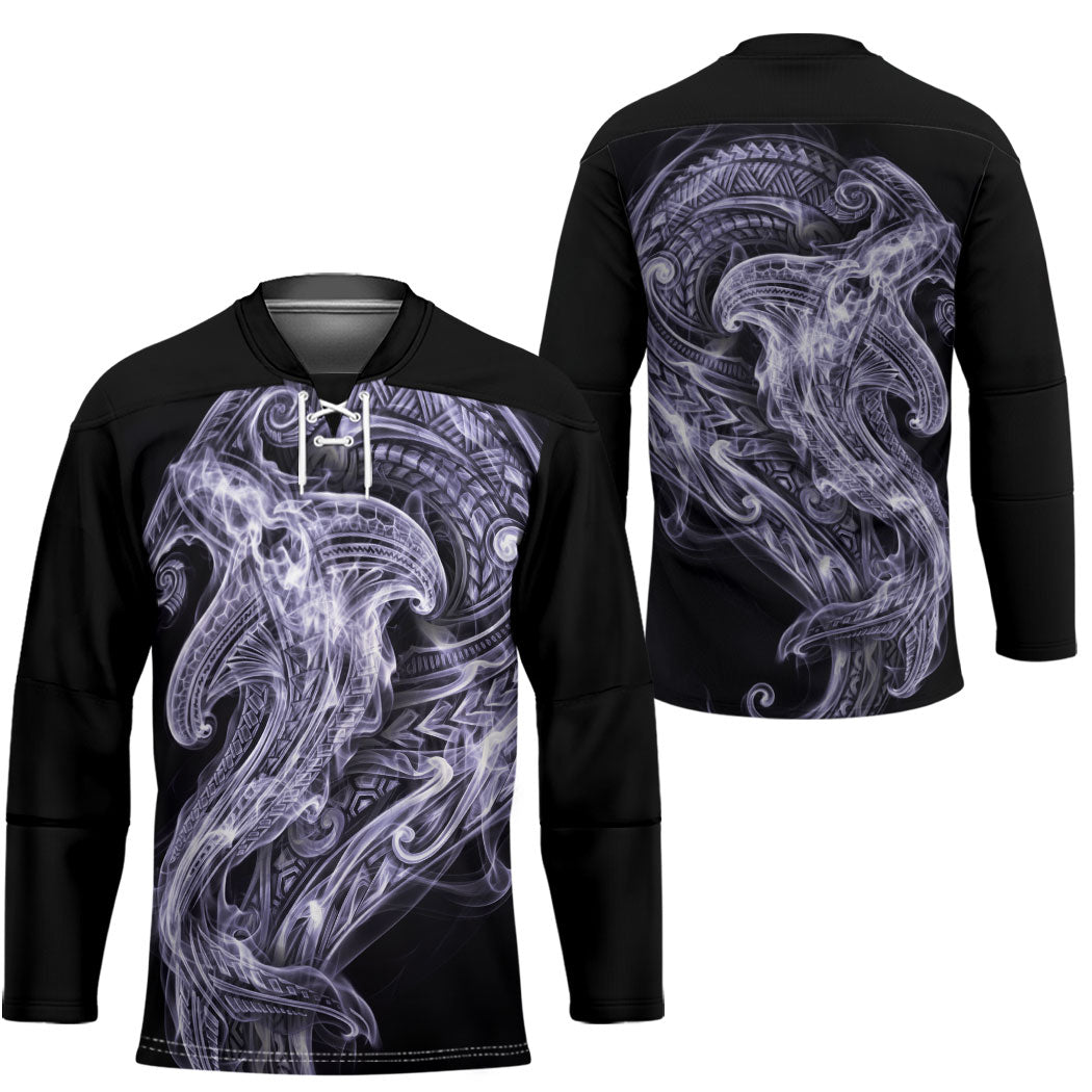 Waiporoporo Maori Tribal Hammershark Ghost Spirit Hockey Jersey