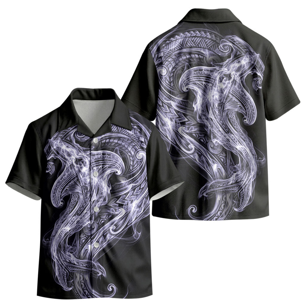 Waiporoporo Maori Tribal Hammershark Ghost Spirit Kid Hawaiian Shirt