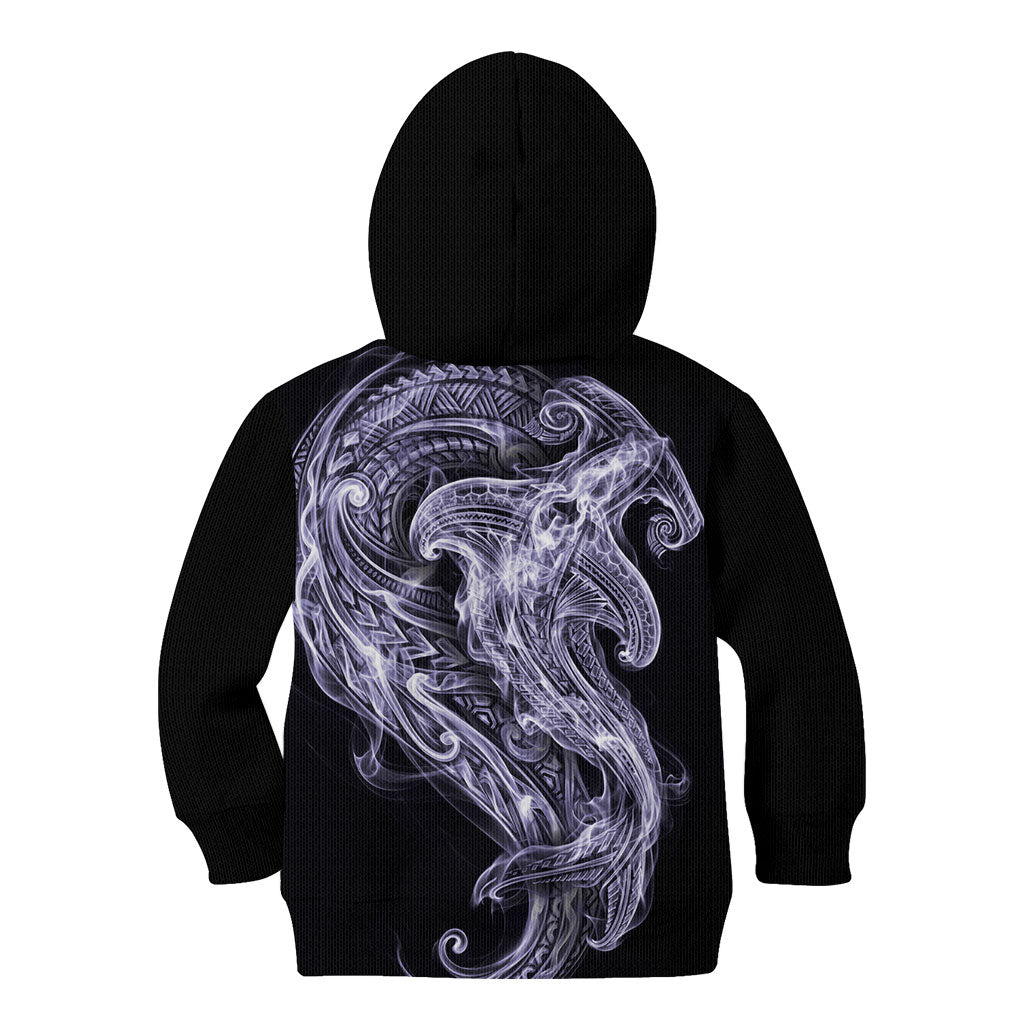 Waiporoporo Maori Tribal Hammershark Ghost Spirit Kid Hoodie