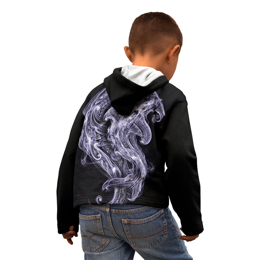 Waiporoporo Maori Tribal Hammershark Ghost Spirit Kid Hoodie