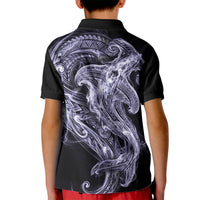Waiporoporo Maori Tribal Hammershark Ghost Spirit Kid Polo Shirt