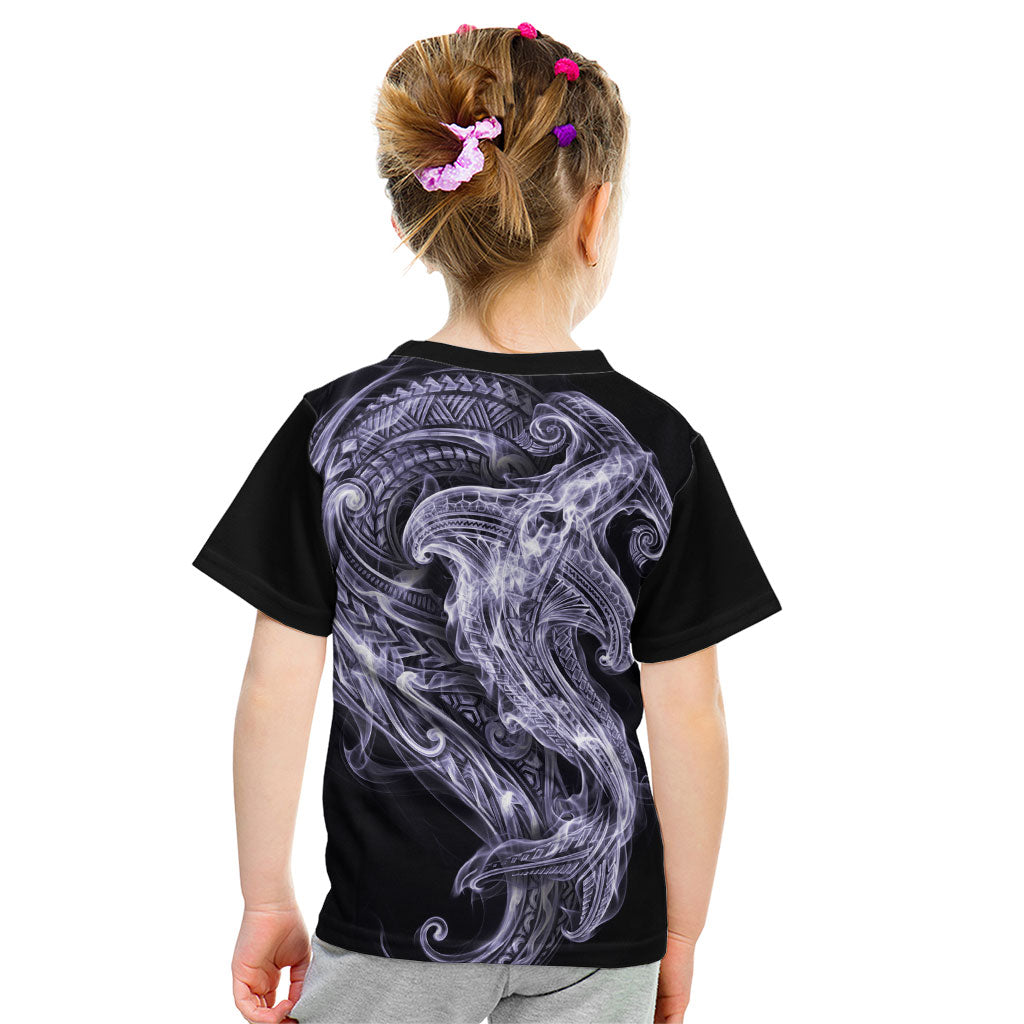 Waiporoporo Maori Tribal Hammershark Ghost Spirit Kid T Shirt