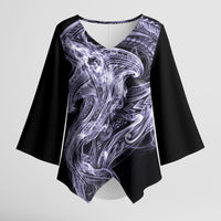 Waiporoporo Maori Tribal Hammershark Ghost Spirit Kimono Sleeve Blouse