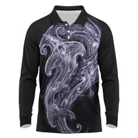 Waiporoporo Maori Tribal Hammershark Ghost Spirit Long Sleeve Polo Shirt