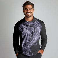Waiporoporo Maori Tribal Hammershark Ghost Spirit Long Sleeve Polo Shirt