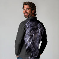 Waiporoporo Maori Tribal Hammershark Ghost Spirit Long Sleeve Polo Shirt