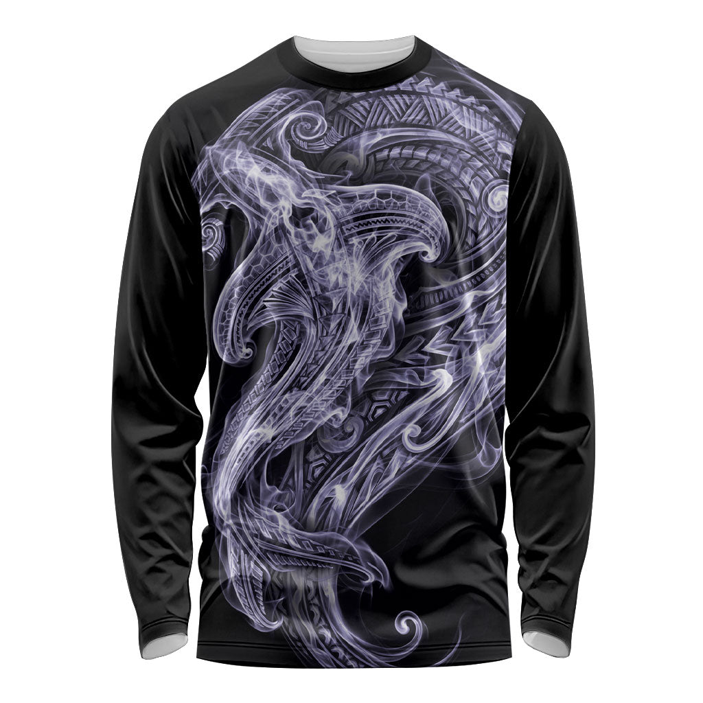 Waiporoporo Maori Tribal Hammershark Ghost Spirit Long Sleeve Shirt