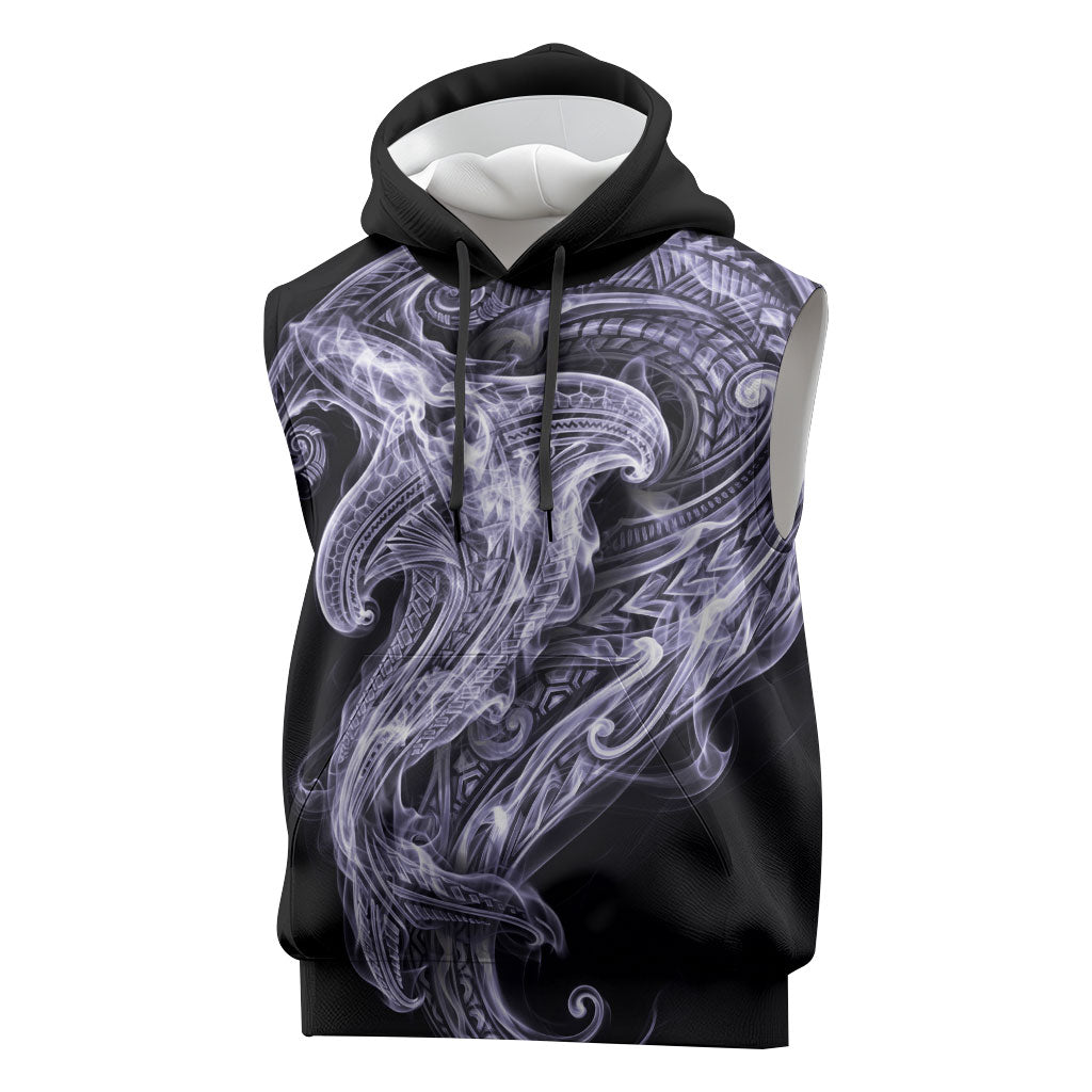 Waiporoporo Maori Tribal Hammershark Ghost Spirit Sleeveless Hoodie