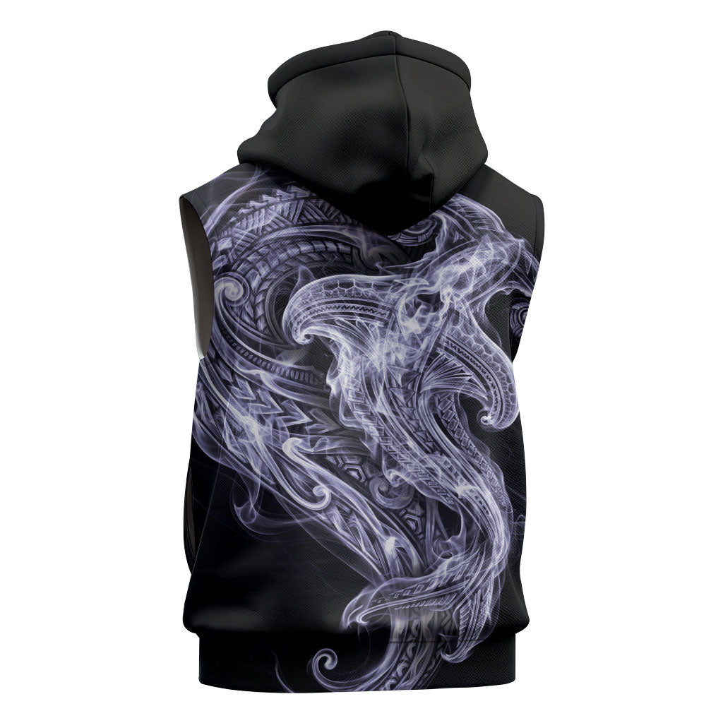 Waiporoporo Maori Tribal Hammershark Ghost Spirit Sleeveless Hoodie