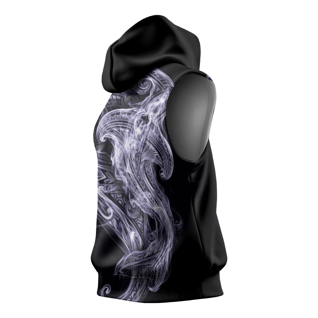 Waiporoporo Maori Tribal Hammershark Ghost Spirit Sleeveless Hoodie