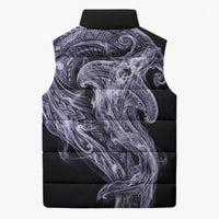 Waiporoporo Maori Tribal Hammershark Ghost Spirit Sleeveless Puffer Jacket