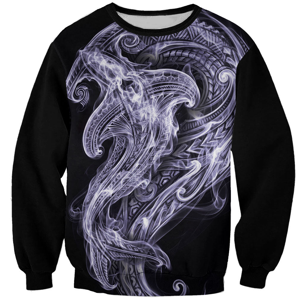 Waiporoporo Maori Tribal Hammershark Ghost Spirit Sweatshirt