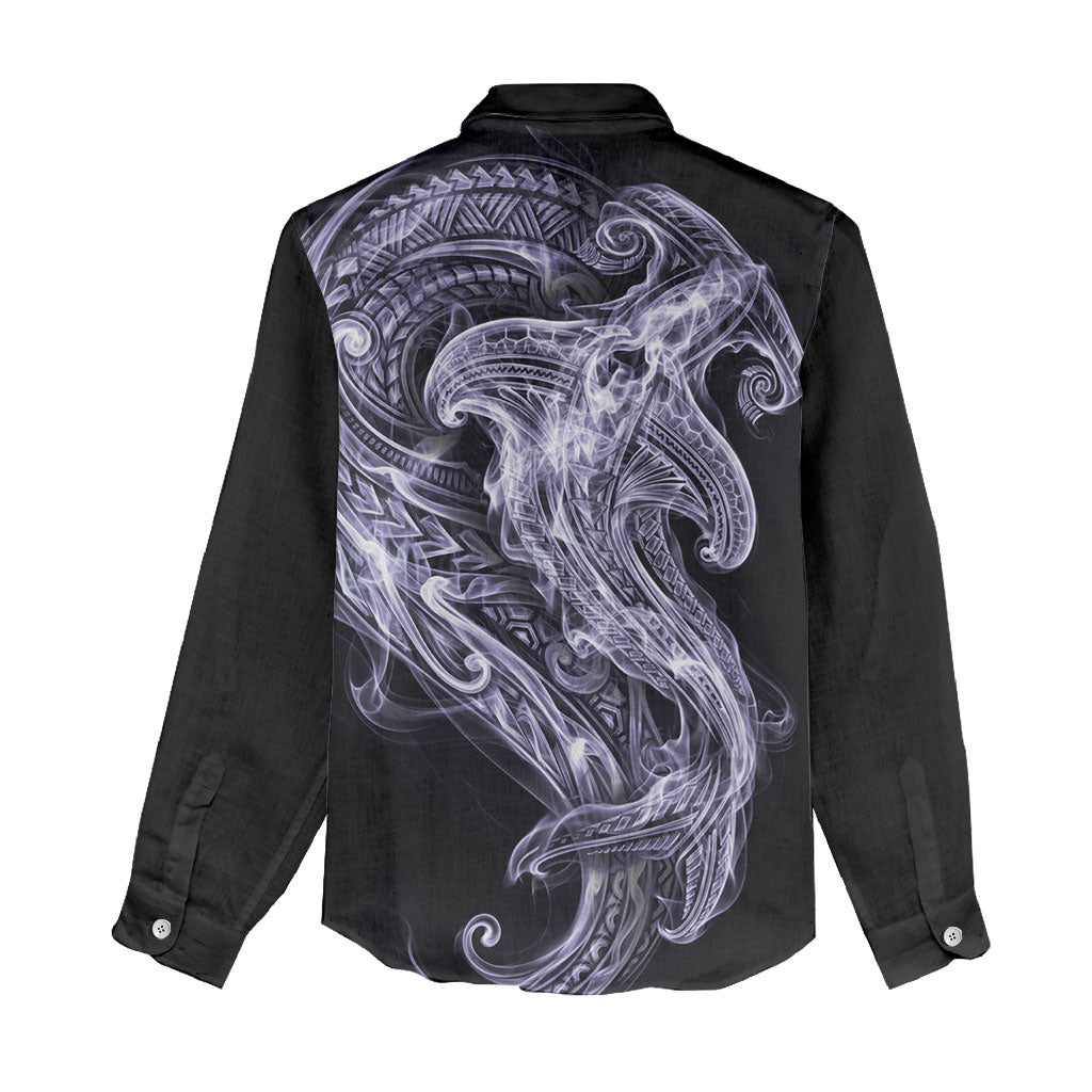 Waiporoporo Maori Tribal Hammershark Ghost Spirit Women Casual Shirt