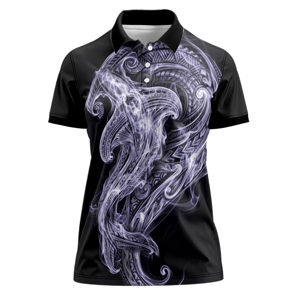Waiporoporo Maori Tribal Hammershark Ghost Spirit Women Polo Shirt