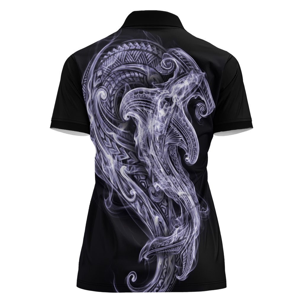 Waiporoporo Maori Tribal Hammershark Ghost Spirit Women Polo Shirt