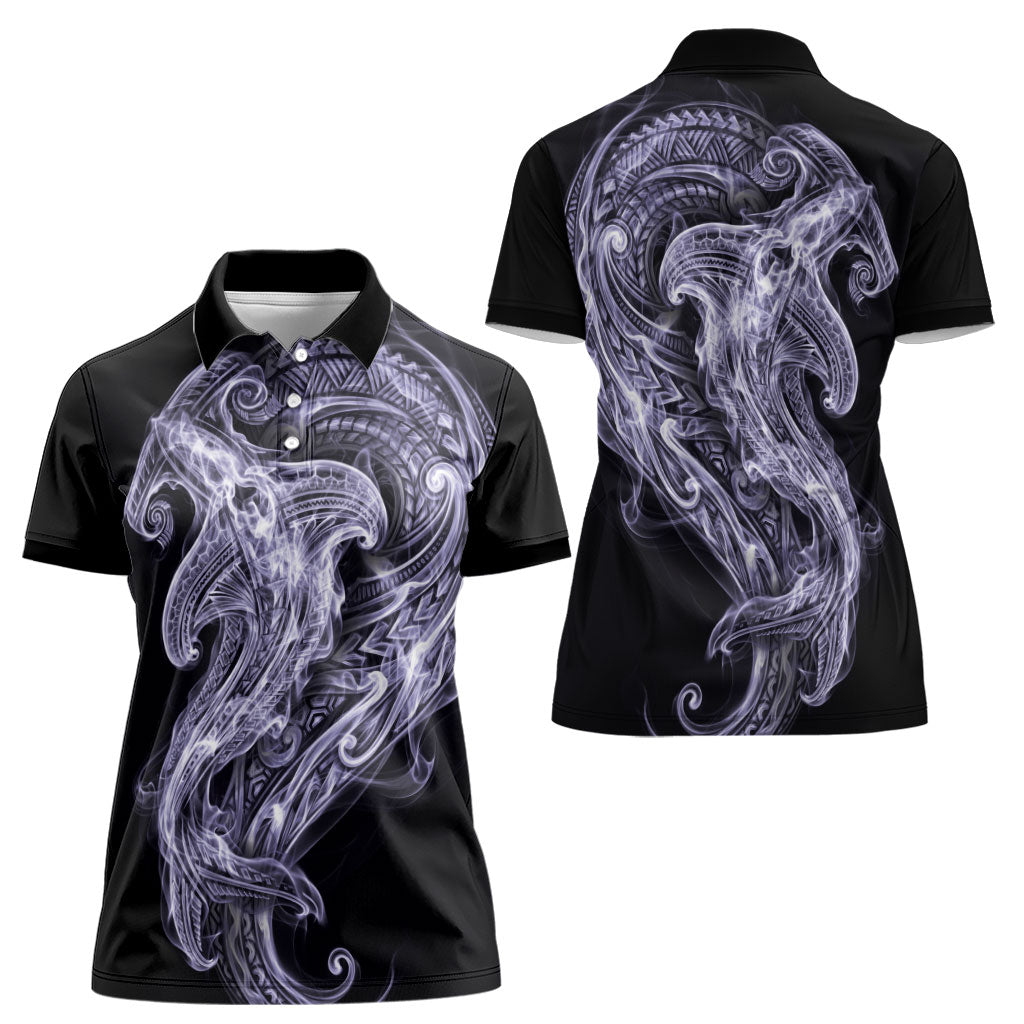 Waiporoporo Maori Tribal Hammershark Ghost Spirit Women Polo Shirt