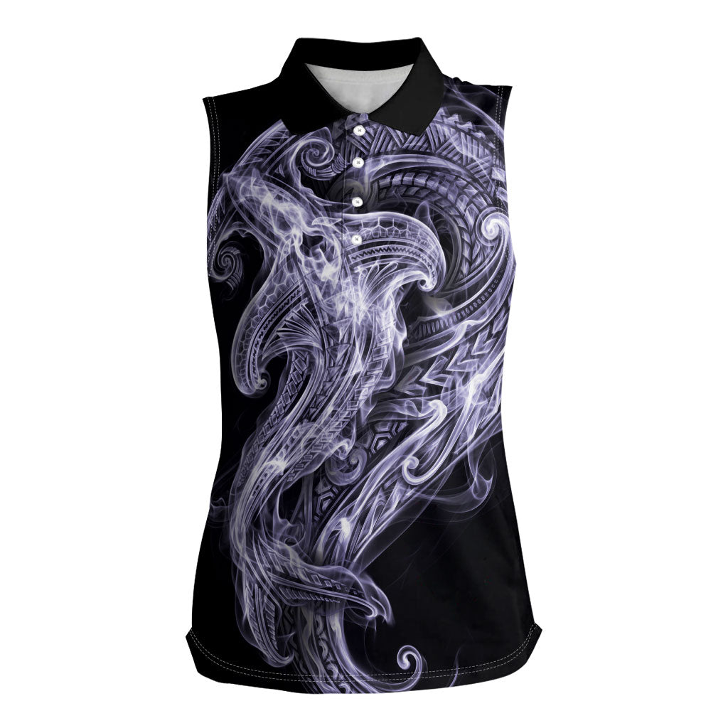 Waiporoporo Maori Tribal Hammershark Ghost Spirit Women Sleeveless Polo Shirt