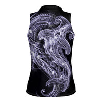Waiporoporo Maori Tribal Hammershark Ghost Spirit Women Sleeveless Polo Shirt