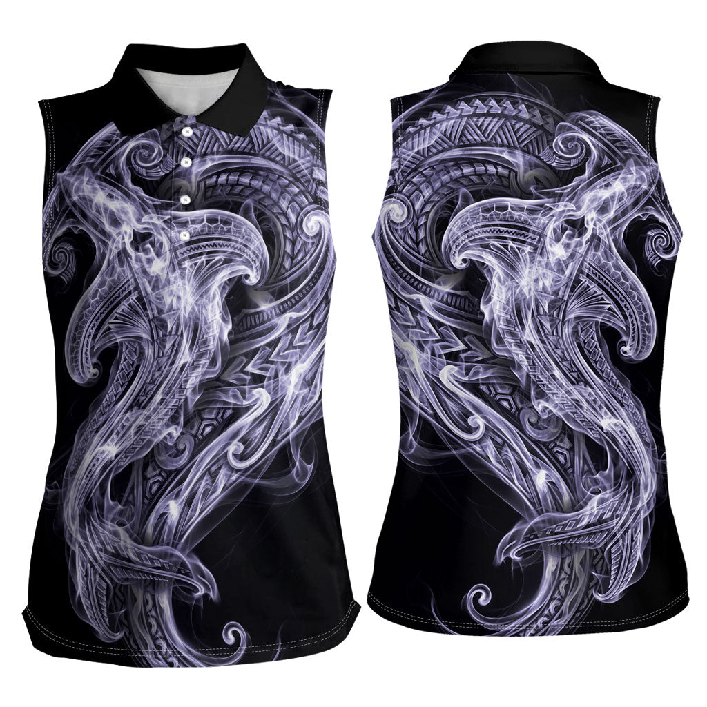 Waiporoporo Maori Tribal Hammershark Ghost Spirit Women Sleeveless Polo Shirt