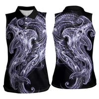 Waiporoporo Maori Tribal Hammershark Ghost Spirit Women Sleeveless Polo Shirt